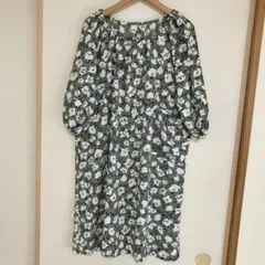 ハンドメイド　ロングワンピース　ホームウェア　部屋着　サイズ2LX