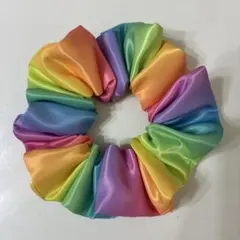 シュシュ・レインボー・ハンドメイド