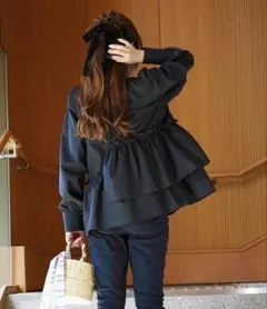 しまむら　NOWNOW ペプラムチュニック　長袖