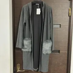 レディース　フード付ロング丈カーディガン　新品未使用
