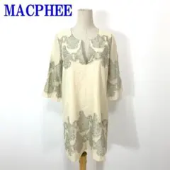 マカフィー 七分袖ワンピース ベージュ ナイロン レーヨン 38 C3729のサムネイル