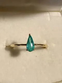 K18＊中宝鑑付き＊ブラジル産パライバトルマリンリングです