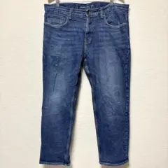 オールドネイビー ジーンズ ストレート 無地 36X30 青 綿 ビッグサイズのサムネイル