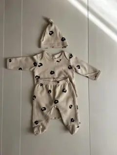 【極美品】SHEIN ベビー服 3点セット ハート柄 リブ セットアップ