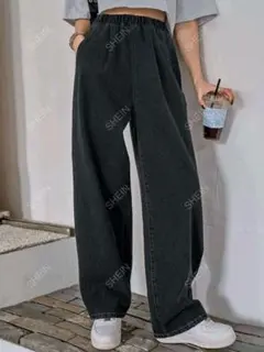 DAZY ワイドレッグデニムパンツ