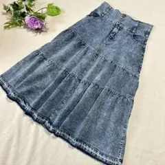 【プチリレ バイ ヘルム】Taiyouさんコラボ　ティアードデニムフレアスカートのサムネイル