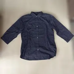 HARE ドット柄 七分袖シャツ ネイビー Mサイズ