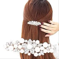 バレッタ 花 パール 結婚式 髪飾り 和装 留袖髪飾り 卒業式 卒園 入学式