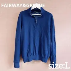 FAIRWAY&GREENE メリノウール ネイビー ハーフジップ セーター L