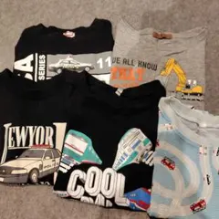 子供用110cmTシャツ 車両デザイン 5枚まとめ売り