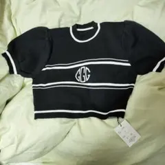 GRL ru1064パフスリーブモノグラムニットトップス 新品未使用 タグ付き