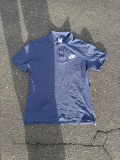 NIKE ポロシャツ ネイビー L ワンポイントロゴ 古着 y2k ストリート