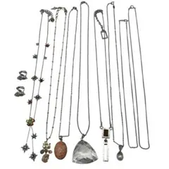 ⭐️471-シルバーネックレス　イヤリング　9点セット