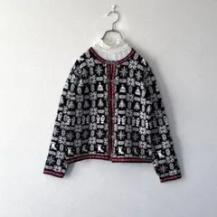 used ヴィンテージ ノルディック フェアアイル柄 カーディガン レディース