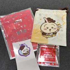 ちいかわ ココス コラボ ラバーキーホルダー 巾着 うさぎ モモンガ 2点セット