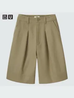 【新品】UNIQLO U カーキ ワイドショートパンツ