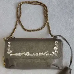 （極美品）A.D.M.J エーディーエムジェー　ウォレットバッグ　スワロフスキー