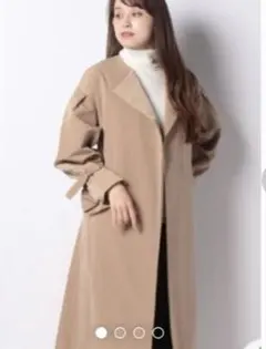 Techichi ノーカラーコート ベージュ