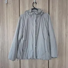 GLOBAL WORK グレー フード付き 中綿ジャケット