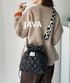 JaVa コラボおしゃれも実用性も叶う。2WAYキルティング巾着ショルダーバッグ