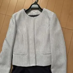 グレーと黒のツイード風セットアップ 卒入学など　9号