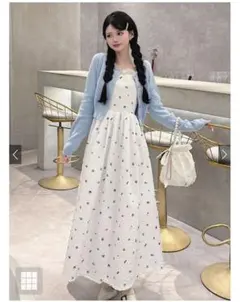 【美品】GRL 花柄ジャガードフレアワンピース　gn389