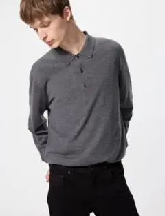 ［12月27日限定価格］UNIQLO メリノニットポロセーター