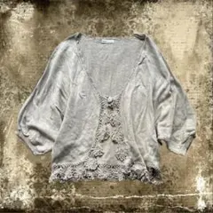 カーディガン レース装飾　グランジ　フェアリー　森ガール