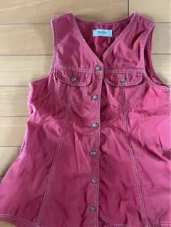 Bebe 子供服　可愛い　レトロ　ジャンパースカート　赤ワンピース