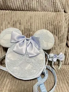 3点セット水色 ミニー型ショルダーバッグ ミニカチューシャブルーエバーアフター