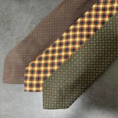華やかブランドネクタイ3本セット チェック＆小紋柄 ビジネス
