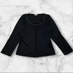 ぴよこ様専用！フォクシー ニットジャケット ジップカーディガン 42 黒