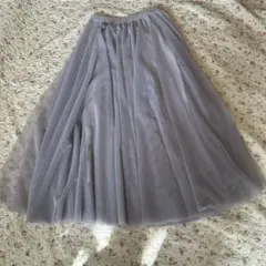 グレー チュール フレアスカートのサムネイル