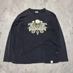 00s Y2K グランジ スカル 英字 ロンT ゴシック ダークコア 平成