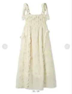 LILY BROWN シアージャカードフリルリボンワンピース　リリーブラウン