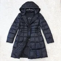 美品アンタイトル 洗えるロングダウンコート ホワイトダックダウン ブラック 撥水/洗える/すっきり】ロング丈タフタダウンコート（ダウンジャケット