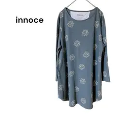 innoce Tシャツ 葉っぱ柄 グリーン系 L