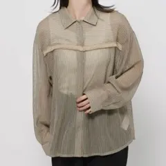 新品未使用　niko and... ストライプフリンジシアーシャツ