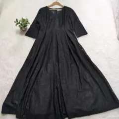 ✧タグ付き未使用　総レース七分袖ワンピース黒　L ドレス