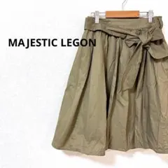 3.3【マジェスティックレゴン】ミニ フレアスカート ウエストゴム 裏地 リボンのサムネイル