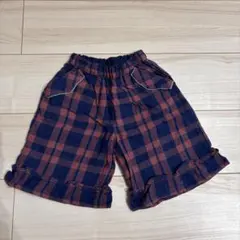 チェック柄フリルハーフパンツ 100-105cm