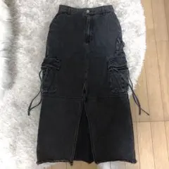 Ray BEAMS ブラックカーゴスカート