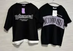 しまむら　女の子キッズ　Tシャツ　トップス半袖　2枚セット　黒　まとめ売り150