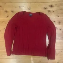 CHAPS ケーブル編み Vネックセーター ニット　M