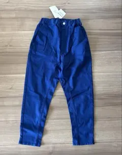 ブランシェス　ガーデナーテーパードツイルパンツ　青　新品