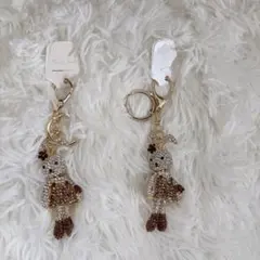 レア✨限定商品✨最終お値下げ❣ウサギ型ビジューキーチェーン✨2点セット