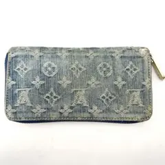 ルイ・ヴィトン M95341 モノグラムデニム ジッピーウォレット ブルー