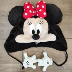 ディズニー ミニーマウス 耳付き帽子 手袋付き