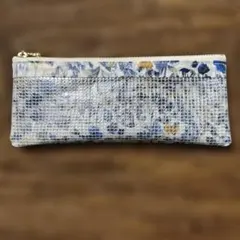セール　リバティラミネート仕切り付きクリアポーチ　ペンケース