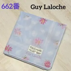 662番　ギラロッシュ　ハンカチ　未使用　ブルー　花柄　送料込み